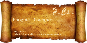 Hangodi Csongor névjegykártya